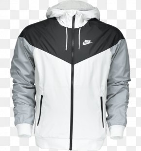 black and white nike windbreaker hoodie