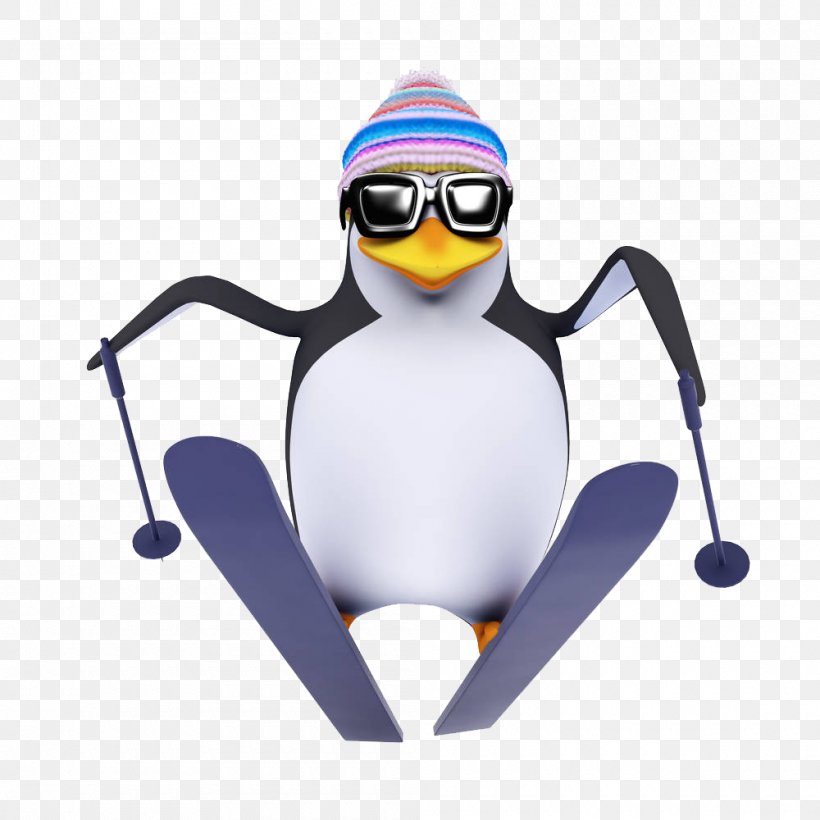 Penguin Skiing Ski Jumping Clip Art, PNG, 1000x1000px, Penguin, Beak, Bird, Clip Art, Eyewear Download Free