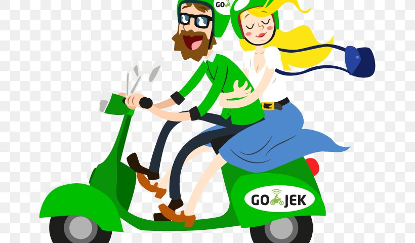 Go-Jek Motorcycle Taxi Car Moped, PNG, 665x480px, Gojek, Art, Artwork, Business, Car Download Free