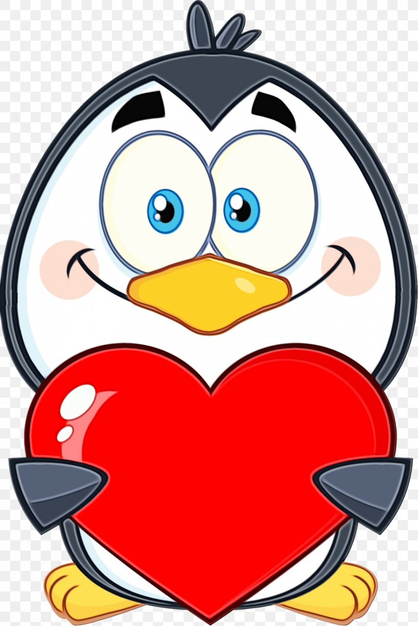 Heart Cartoon, PNG, 878x1315px, Watercolor, Bird, Cartoon, Character, Cuteness Download Free