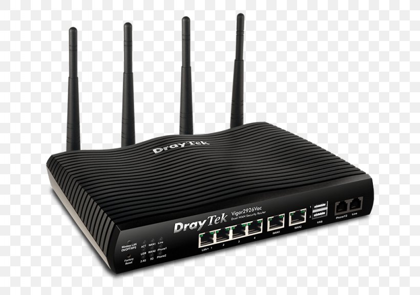 DrayTek Wireless Router Wide Area Network DSL Modem, PNG, 1024x720px, Draytek, Computer Security, Dsl Modem, Electronic Instrument, Electronics Download Free