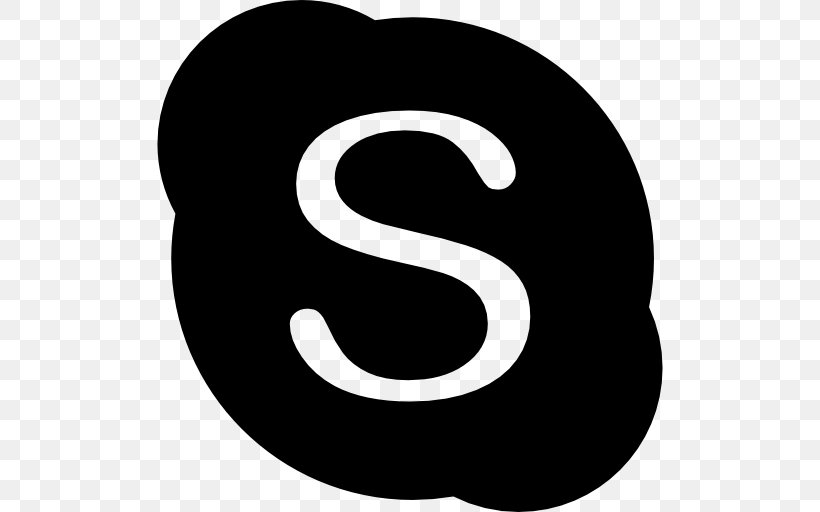 Skype For Business Symbol, PNG, 512x512px, Skype, Black And White, Brand, Font Awesome, Kik Messenger Download Free