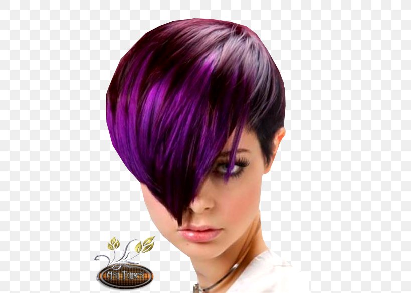 Asymmetric Cut Hair Coloring Purple Hairstyle, PNG, 450x584px, Asymmetric Cut, Bangs, Black Hair, Bob Cut, Brown Hair Download Free