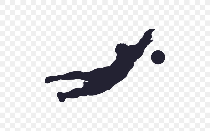 Goalkeeper Football Silhouette, PNG, 512x512px, Goalkeeper, Ball, Black And White, Football, Goal Download Free