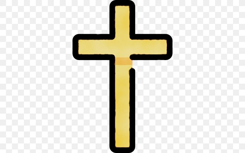 Religious Item Cross Yellow Symbol Line, PNG, 512x512px, Watercolor, Cross, Paint, Religious Item, Sign Download Free