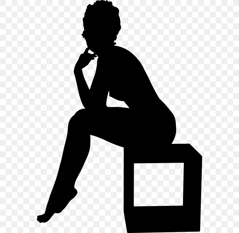 Silhouette Female Woman Sitting, PNG, 568x800px, Silhouette, Arm, Black, Black And White, Female Download Free