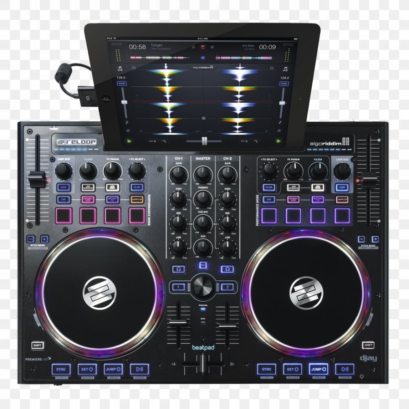 DJ Controller Reloop Beatpad 2 Disc Jockey Djay Reloop Mixon-4, PNG, 900x900px, Dj Controller, Audio, Audio Control Surface, Audio Equipment, Audio Mixing Download Free