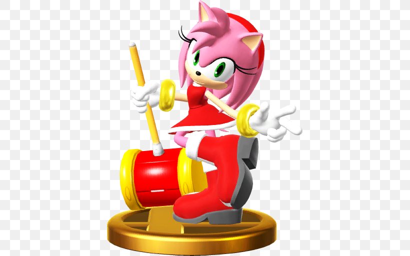 Amy Rose Super Smash Bros. For Nintendo 3DS And Wii U Sonic Advance Sonic The Fighters Sonic Adventure, PNG, 512x512px, Amy Rose, Amiibo, Cartoon, Figurine, Shadow The Hedgehog Download Free