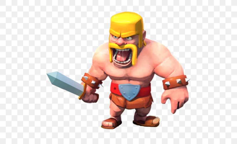 Clash Of Clans Clash Royale Barbarian Goblin Video Games, PNG, 500x500px, Clash Of Clans, Action Figure, Aggression, Barbarian, Clash Royale Download Free