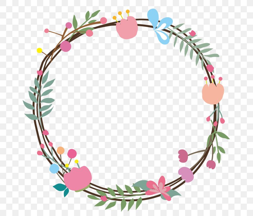 Flowers And Leaves Circle Frame., PNG, 700x700px, Flower, Body Jewelry, Branch, Color, Floral Design Download Free