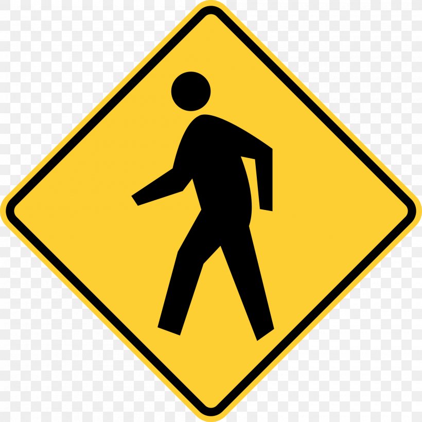 Pedestrian Crossing Traffic Sign Warning Sign Manual On Uniform Traffic Control Devices, PNG, 2000x2000px, Pedestrian Crossing, Area, Brand, Carriageway, Intersection Download Free