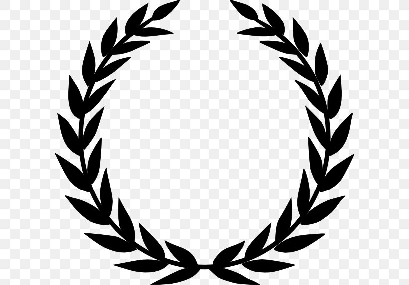 Laurel Wreath Olive Wreath Bay Laurel Clip Art, PNG, 600x573px, Laurel Wreath, Artwork, Award, Bay Laurel, Black And White Download Free