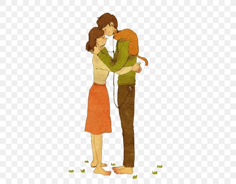 Love Drawing Couple Illustration, PNG, 418x640px, Watercolor, Cartoon, Flower, Frame, Heart Download Free