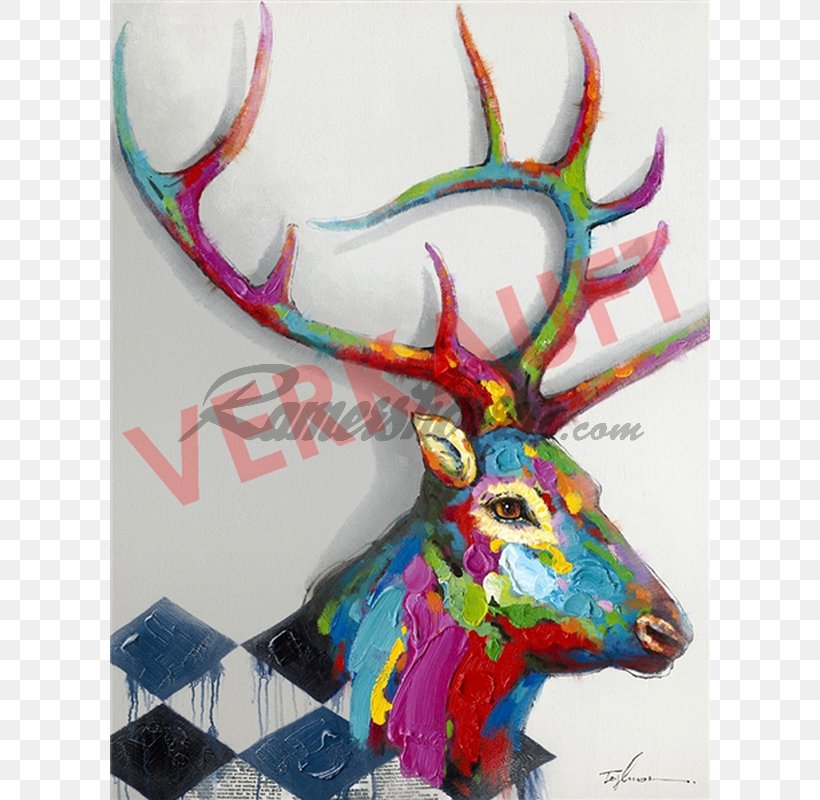 Canvas Art Deer Oil Painting, PNG, 800x800px, Canvas, Acrylic Paint, Antler, Art, Artist Download Free