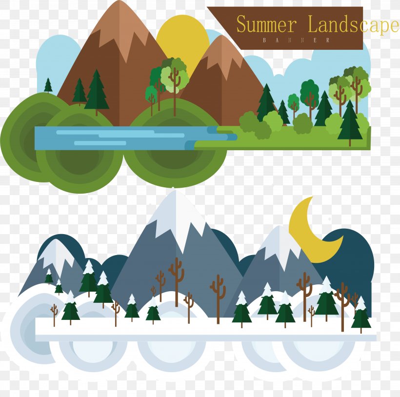 Winter Summer Illustration, PNG, 4301x4270px, Winter, Art, Border, Cartoon, Designer Download Free