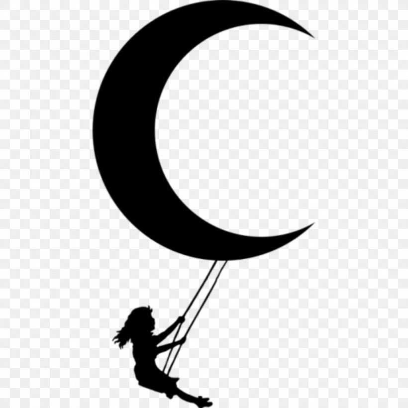 Clip Art Silhouette Girl Illustration Moon, PNG, 2289x2289px