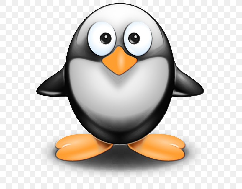 Penguin, PNG, 581x640px, Watercolor, Beak, Bird, Cartoon, Flightless Bird Download Free