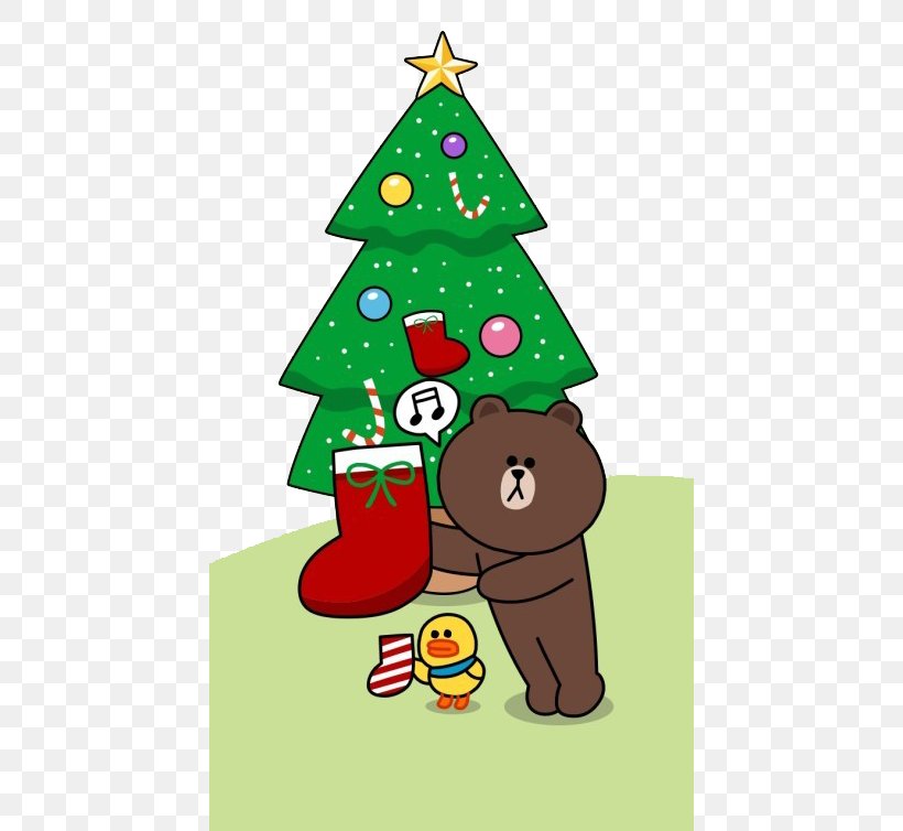 Christmas Tree Bear Desktop Wallpaper LINE, PNG, 440x754px, Christmas Tree, Art, Bear, Christmas, Christmas Decoration Download Free