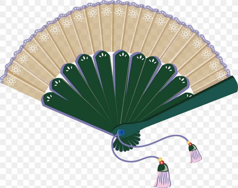 Hand Fan Paper U8475u6247, PNG, 2721x2153px, Hand Fan, Birdandflower Painting, Decorative Fan, Green, Home Appliance Download Free