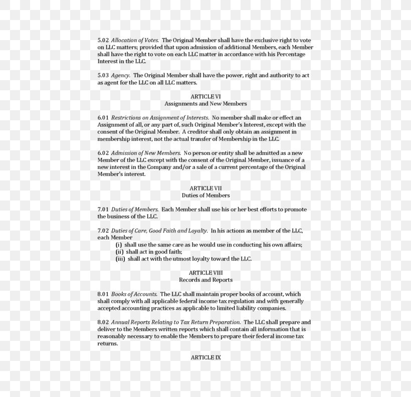 Operating Agreement Limited Liability Company Contract Business Paper, PNG, 612x792px, Operating Agreement, Area, Assignment, Business, Contract Download Free