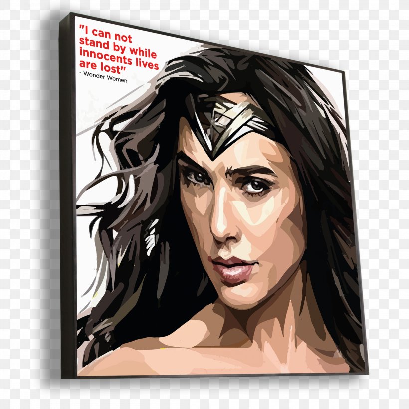 Wonder Woman Gal Gadot Pop Art Painting, PNG, 2200x2200px, Wonder Woman, Art, Batman V Superman Dawn Of Justice, Black Hair, Brown Hair Download Free