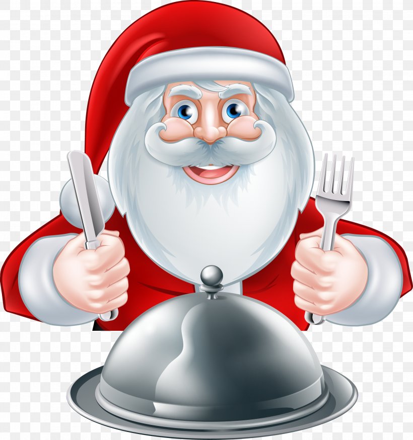 Santa Claus Knife Fork Illustration, PNG, 2262x2414px, Santa Claus, Cartoon, Christmas, Christmas Ornament, Cutlery Download Free