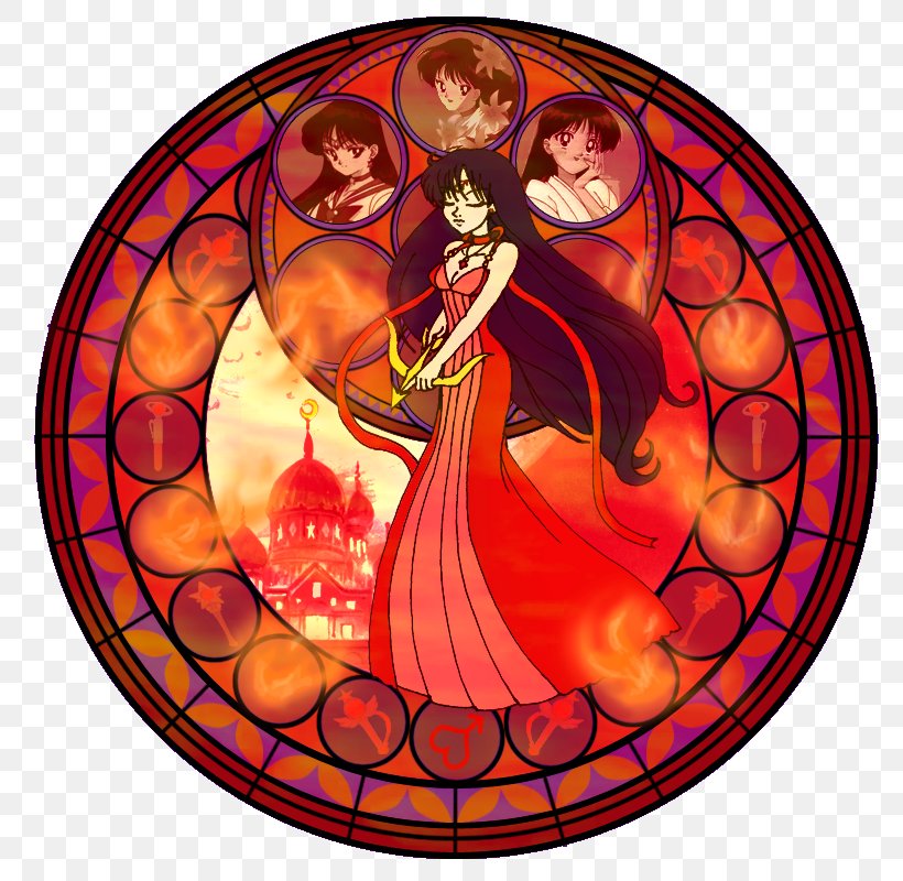 Stained Glass Sailor Mars Sailor Moon, PNG, 800x800px, Watercolor, Cartoon, Flower, Frame, Heart Download Free