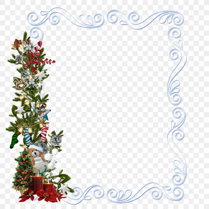 Christmas Tree Guirlande De Noël Garland, PNG, 5906x5906px, Christmas Tree, Aquifoliaceae, Border, Branch, Christmas Download Free