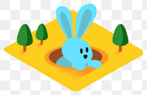 Bunny - Cute Rabbit Popping Out Of A Hole PNG