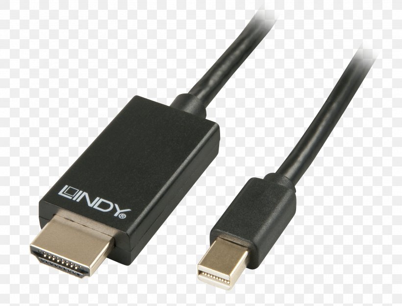 HDMI Lindy Electronics Mini DisplayPort Electrical Cable, PNG, 2493x1901px, Hdmi, Active Cable, Adapter, Cable, Data Transfer Cable Download Free