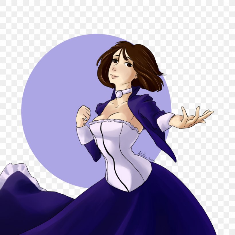 BioShock Infinite Elizabeth Fan Art Character Video Game, PNG, 894x894px, Watercolor, Cartoon, Flower, Frame, Heart Download Free