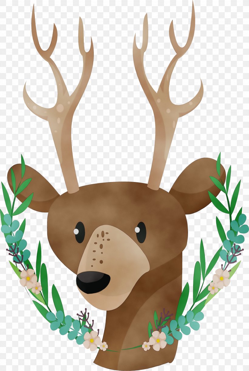 Reindeer, PNG, 2135x3176px, Watercolor, Animal Figure, Antler, Deer, Elk Download Free