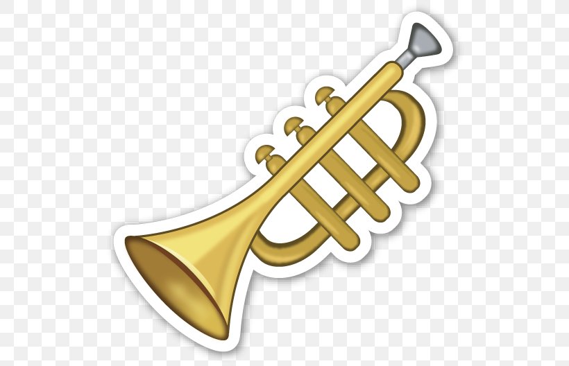 Emoji Trumpet Sticker Musical Instruments, PNG, 528x528px, Watercolor, Cartoon, Flower, Frame, Heart Download Free