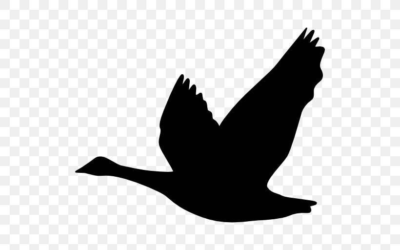 Goose Bird Duck Silhouette Ganso, PNG, 512x512px, Goose, Beak, Bird, Black And White, Duck Download Free