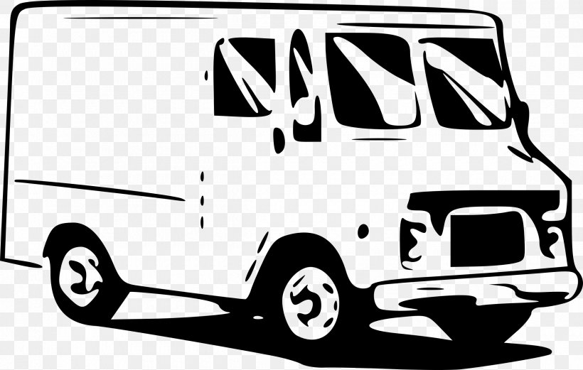 Food Truck Car Clip Art, PNG, 2400x1525px, Food Truck, Automotive Design, Automotive Exterior, Black And White, Brand Download Free