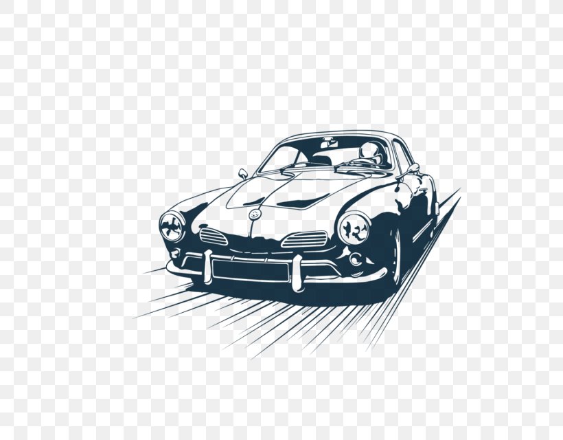 Sports Car Vintage Car Classic Car Wall Decal, PNG, 640x640px, Car, Automobile Repair Shop, Automotive Design, Black And White, Brand Download Free