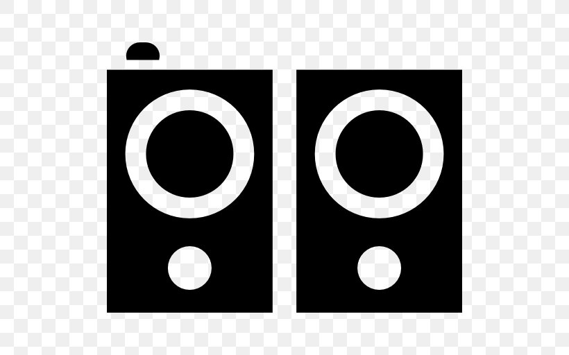 Stereo Speakers, PNG, 512x512px, Loudspeaker, Black And White, Brand, Logo, Monochrome Download Free