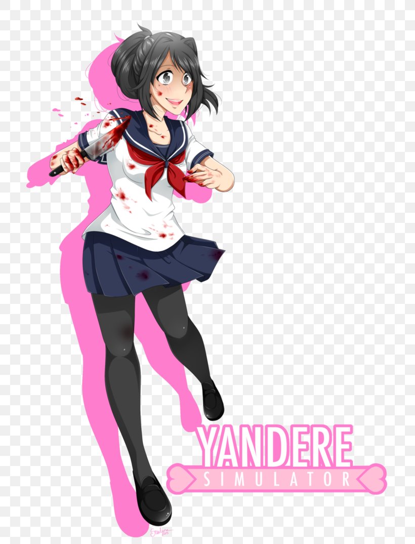 Yandere Simulator Fan Art, PNG, 744x1074px, Watercolor, Cartoon, Flower, Frame, Heart Download Free