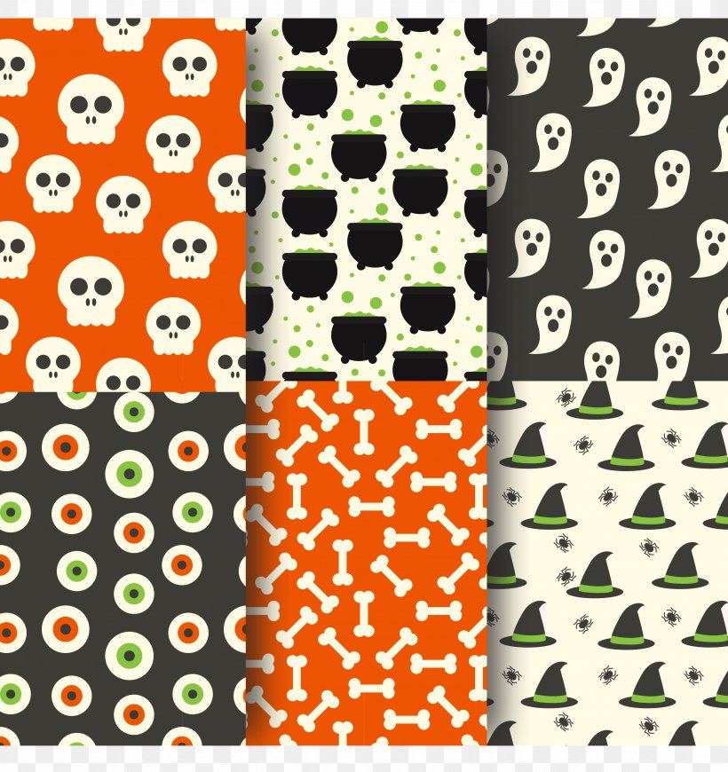 Halloween Jack-o'-lantern Textile Pattern, PNG, 3333x3537px, Halloween, Orange, Ornament, Pattern, Polka Dot Download Free