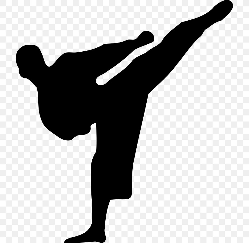 Karate Martial Arts Kick Clip Art, PNG, 718x800px, Karate, Arm, Black And White, Chinese Martial Arts, Finger Download Free
