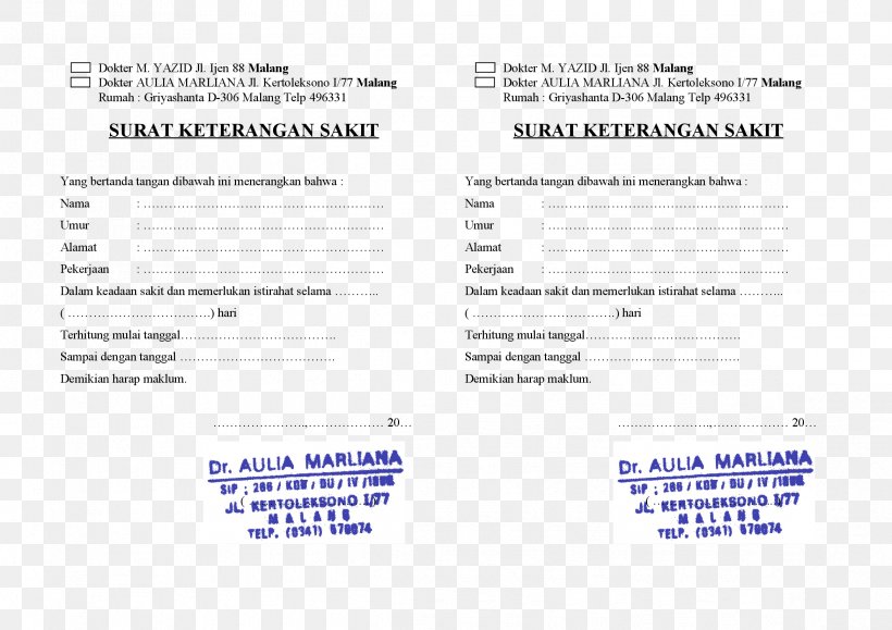 Document Physician Sick Letter Aulia, PNG, 2339x1653px, Document, Area, Brand, Doc, Griyashanta Malang Download Free