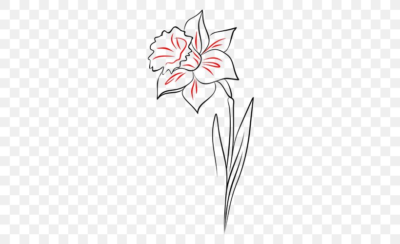 Flower Line Art Drawing, PNG, 500x500px, Flower, Area, Art, Artwork, Black And White Download Free
