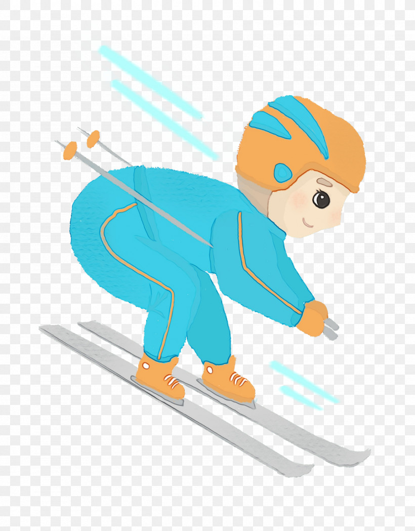 Skier Cartoon Ski Recreation Skiing, PNG, 1563x2000px, Watercolor, Cartoon, Individual Sports, Paint, Recreation Download Free