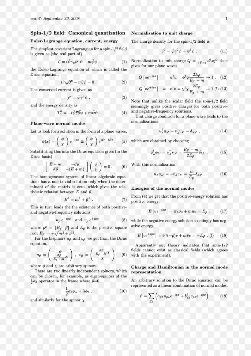 Spinor An Introduction To Quantum Field Theory Particle Physics Commutator, PNG, 926x1310px, Spinor, Area, Black And White, Classical Field Theory, Commutator Download Free