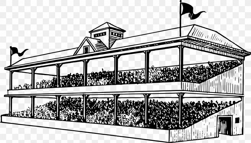 Grandstand Drawing Line Art Clip Art, PNG, 2400x1377px, Grandstand, Black And White, Drawing, Facade, Home Download Free