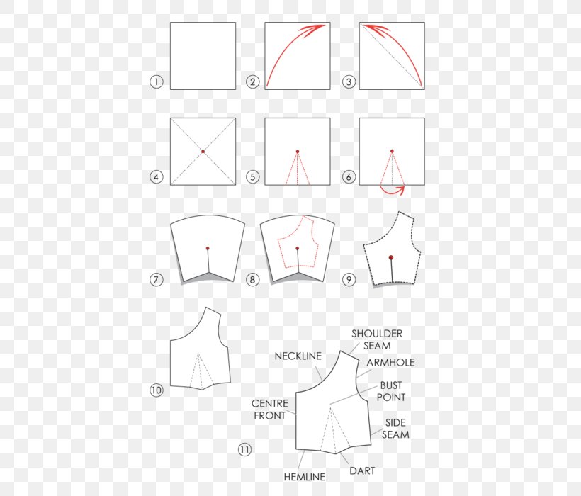 Paper Dart Fashion Design Sewing Pattern, PNG, 444x700px, Paper, Area, Clothing, Dart, Diagram Download Free
