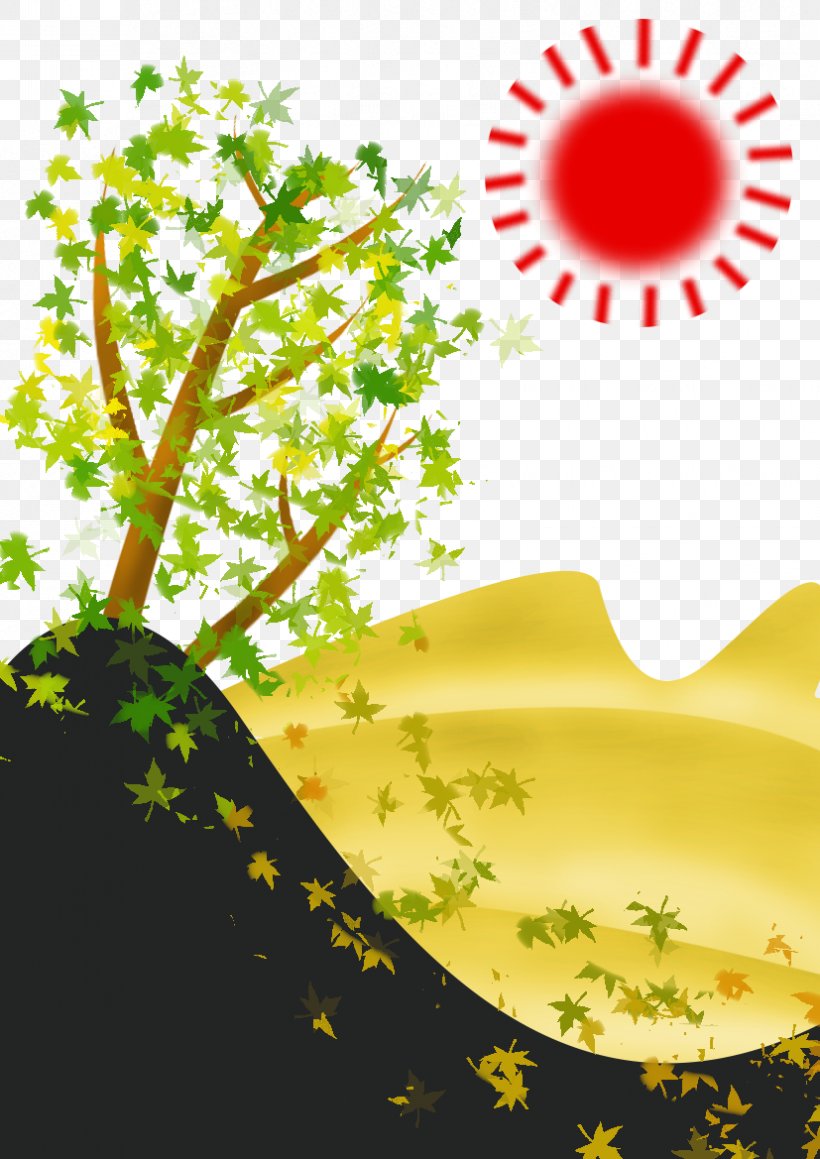 Sunrise Sunset Euclidean Vector Illustration, PNG, 827x1169px, Sunrise, Branch, Cartoon, Day, Flat Design Download Free