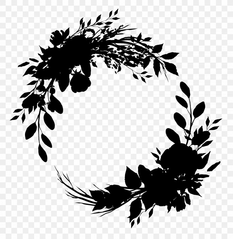 Pine Flower Pattern Font Silhouette, PNG, 3600x3685px, Pine, Blackandwhite, Branch, Feather, Flower Download Free