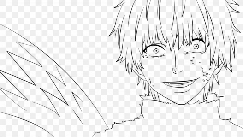 Line Art Drawing Tokyo Ghoul Sketch, PNG, 1024x576px, Watercolor, Cartoon,  Flower, Frame, Heart Download Free