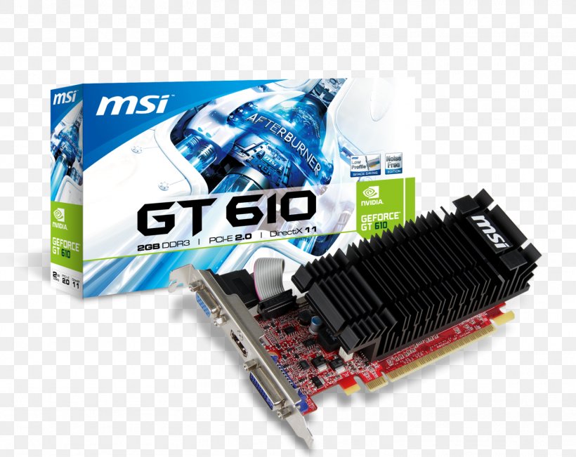 Graphics Cards & Video Adapters NVIDIA GeForce GT 610 Digital Visual Interface PCI Express, PNG, 1511x1200px, Graphics Cards Video Adapters, Computer Component, Computer Hardware, Cpu, Ddr3 Sdram Download Free